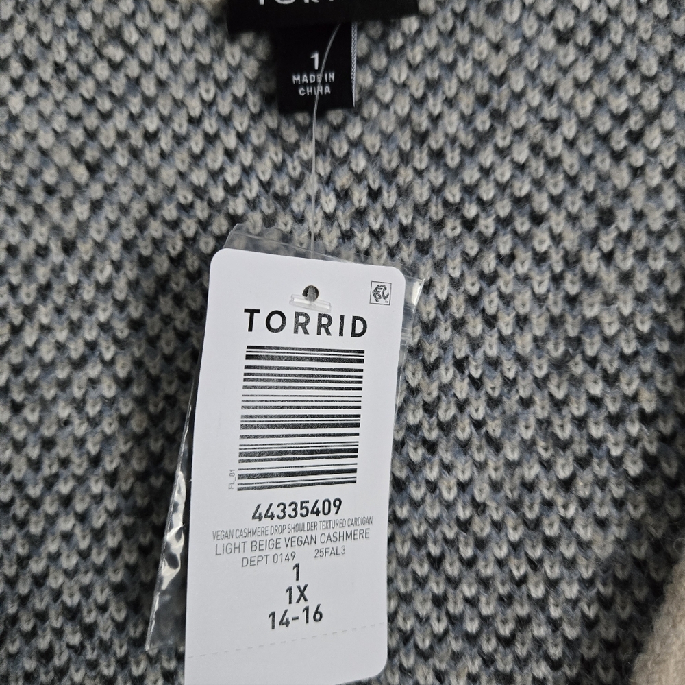NWT Torrid Vegan Cashmere Cardigan - Picture 2 of 5